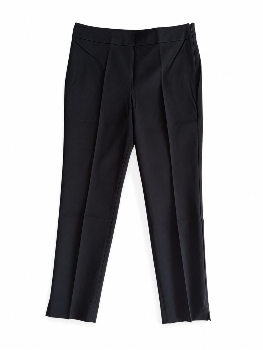 Talbots Chatham Slim Ankle Pants Side Zip Stretch Black Size 12